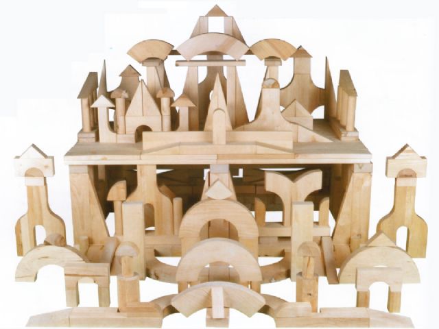 幼儿园实木制碳化积木组合玩具游乐设备 HX8201B