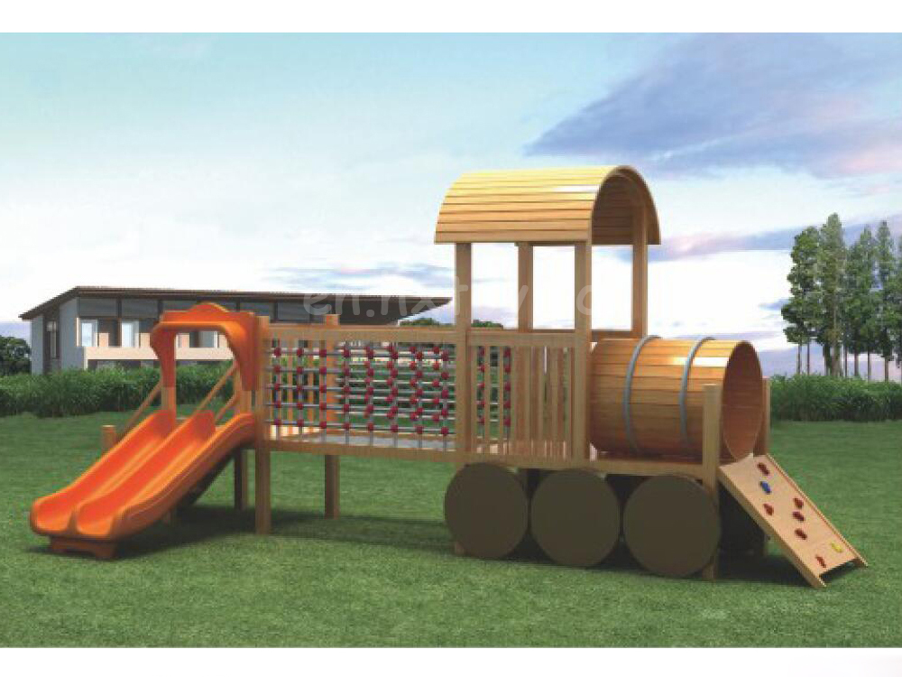 幼儿园实木制户外大型组合滑梯游乐设备玩具 HX2501R