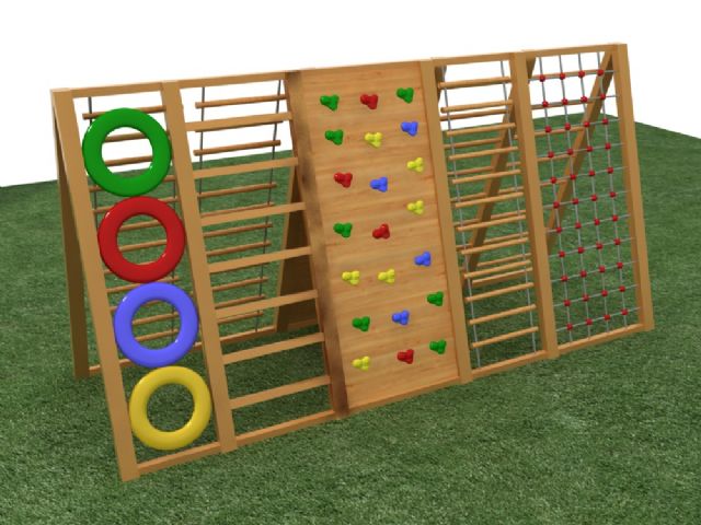户外大型幼儿园组合玩具实木制两排攀爬架 HX1301Z