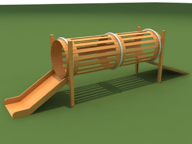 幼儿园游乐场实木制钻洞滑梯组合游乐玩具设备 HX1201Q