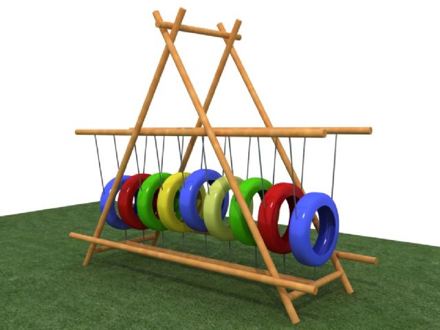 幼儿园室外大型实木制轮胎架组合游乐设施HX1302F