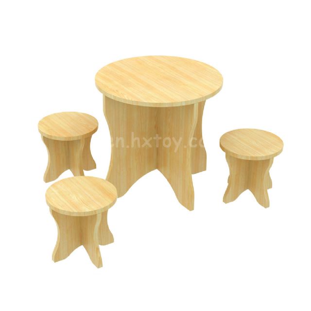 幼儿园家具实木制圆形桌椅 HX4203P