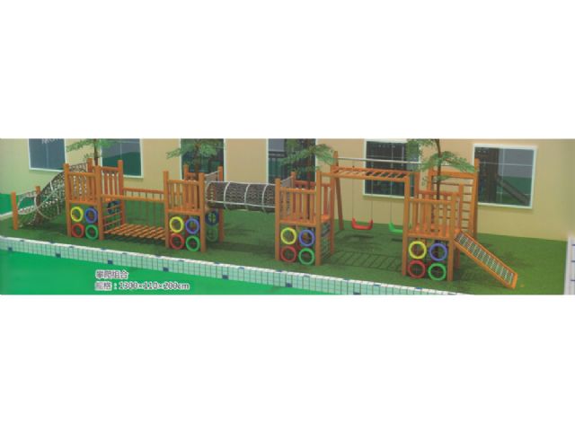 幼儿园实木制大型户外钻洞攀爬组合玩具游乐设备 HX1201M