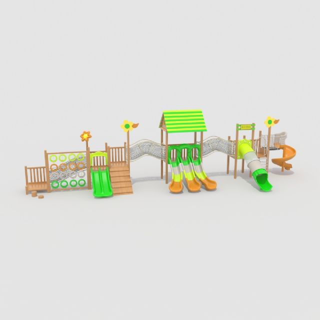 幼儿园户外大型塑木制拓展小博士滑梯组合游乐玩具