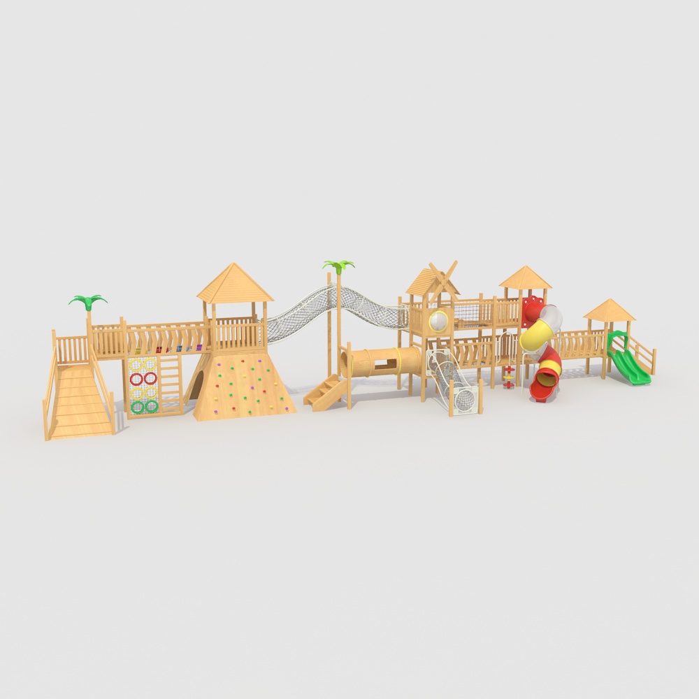 幼儿园户外大型实木制拓展组合小博士滑梯游乐玩具设备