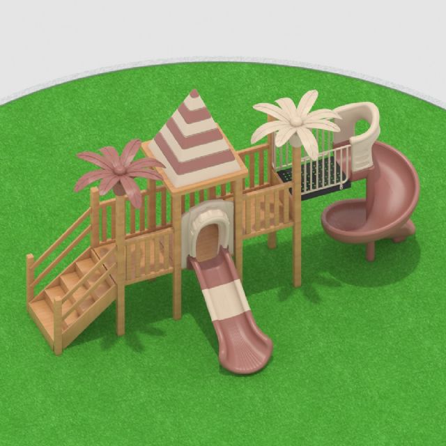幼儿园户外大型游乐设备塑料木制滑梯组合玩具
